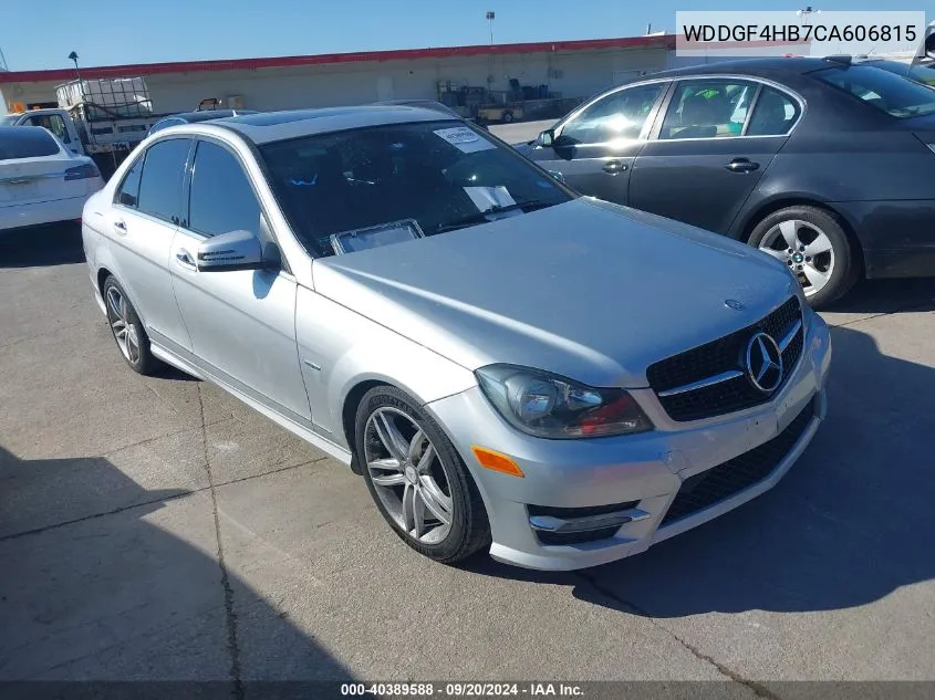 2012 Mercedes-Benz C 250 Luxury/Sport VIN: WDDGF4HB7CA606815 Lot: 40389588