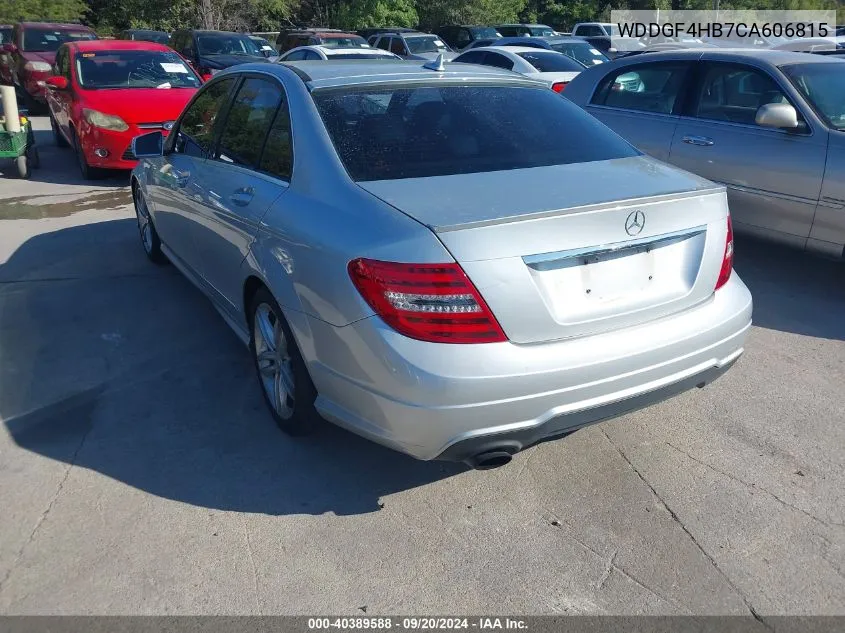 2012 Mercedes-Benz C 250 Luxury/Sport VIN: WDDGF4HB7CA606815 Lot: 40389588