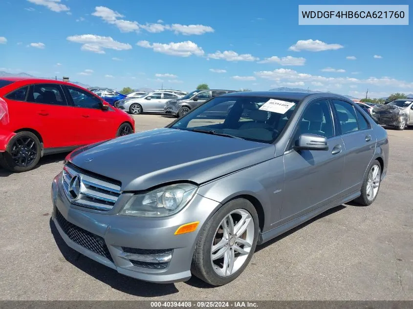 2012 Mercedes-Benz C 250 Luxury/Sport VIN: WDDGF4HB6CA621760 Lot: 40394408