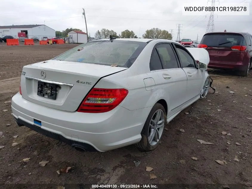 2012 Mercedes-Benz C 300 4Matic VIN: WDDGF8BB1CR198278 Lot: 40409130