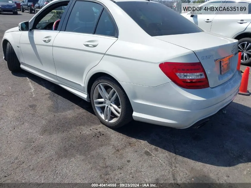 2012 Mercedes-Benz C 250 Luxury/Sport VIN: WDDGF4HBXCA635189 Lot: 40414555