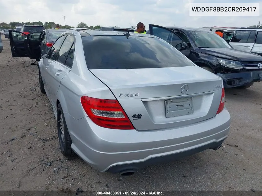 2012 Mercedes-Benz C 300 Luxury 4Matic/Sport 4Matic VIN: WDDGF8BB2CR209417 Lot: 40433351