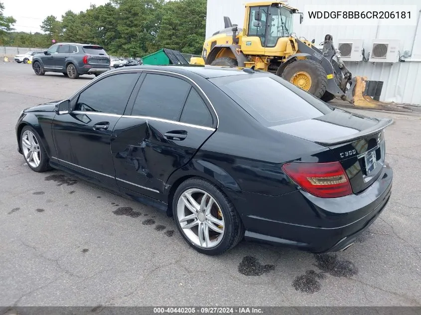 2012 Mercedes-Benz C 300 Luxury 4Matic/Sport 4Matic VIN: WDDGF8BB6CR206181 Lot: 40440205