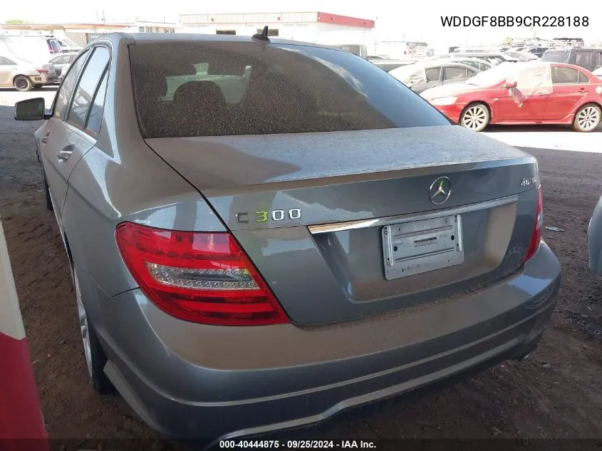 2012 Mercedes-Benz C 300 Luxury 4Matic/Sport 4Matic VIN: WDDGF8BB9CR228188 Lot: 40444875