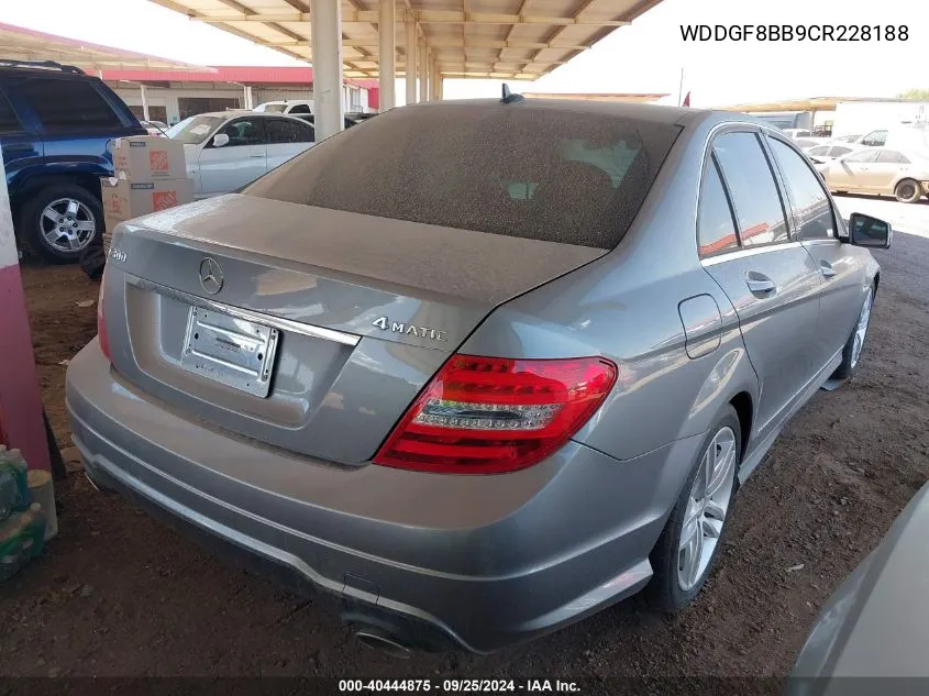 2012 Mercedes-Benz C 300 Luxury 4Matic/Sport 4Matic VIN: WDDGF8BB9CR228188 Lot: 40444875