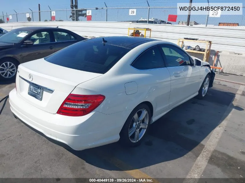 2012 Mercedes-Benz C 250 VIN: WDDGJ4HB5CF872450 Lot: 40449139