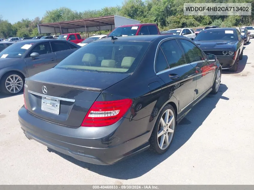 2012 Mercedes-Benz C 250 Luxury/Sport VIN: WDDGF4HB2CA713402 Lot: 40468833