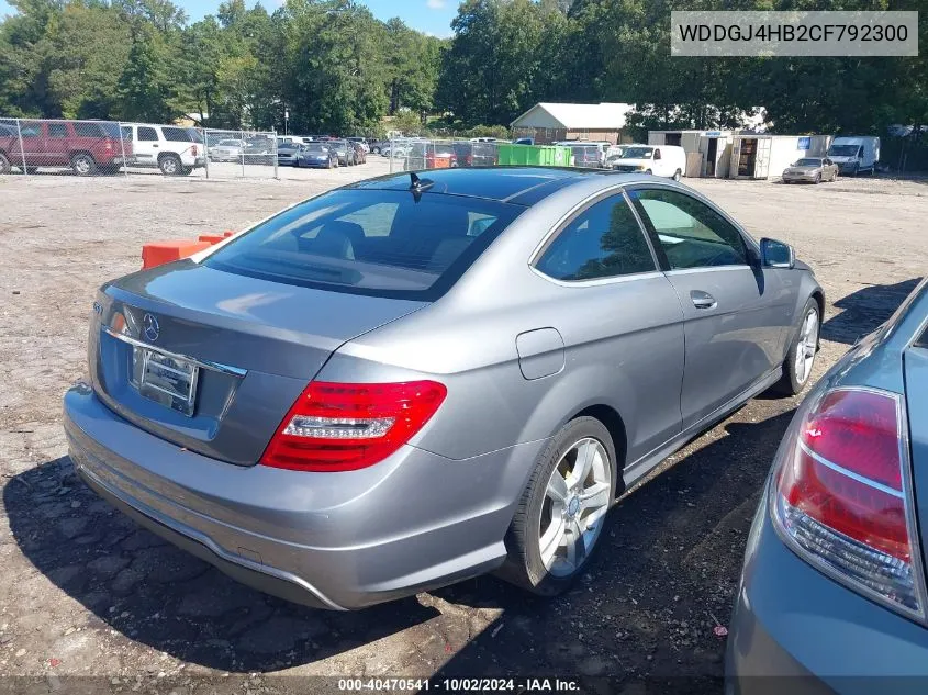 2012 Mercedes-Benz C 250 VIN: WDDGJ4HB2CF792300 Lot: 40470541