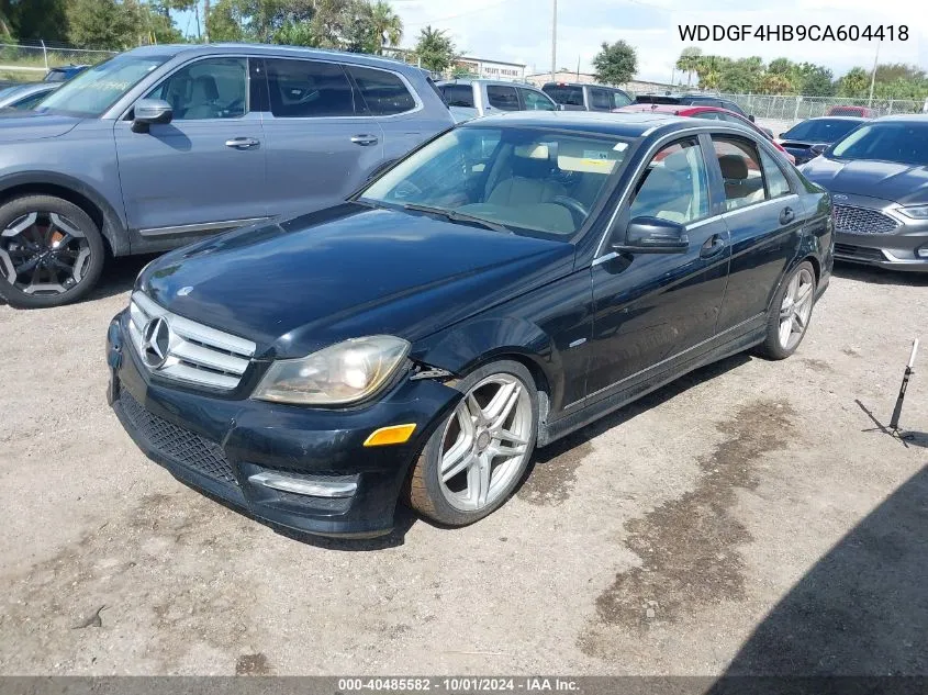 2012 Mercedes-Benz C 250 VIN: WDDGF4HB9CA604418 Lot: 40485582