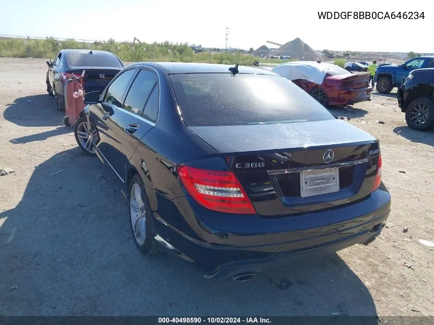 2012 Mercedes-Benz C 300 Luxury 4Matic/Sport 4Matic VIN: WDDGF8BB0CA646234 Lot: 40498590