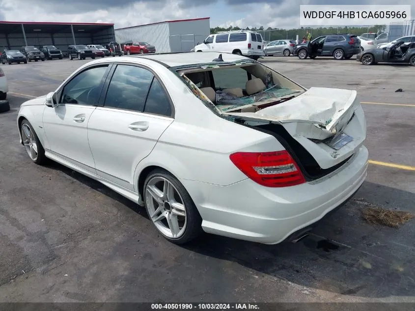 2012 Mercedes-Benz C 250 Luxury/Sport VIN: WDDGF4HB1CA605966 Lot: 40501990