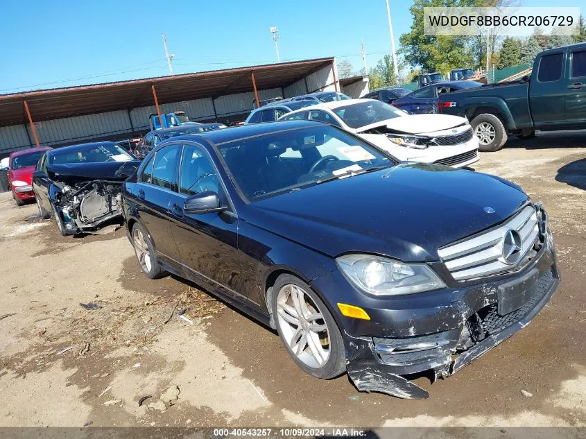 2012 Mercedes-Benz C 300 VIN: WDDGF8BB6CR206729 Lot: 40543257