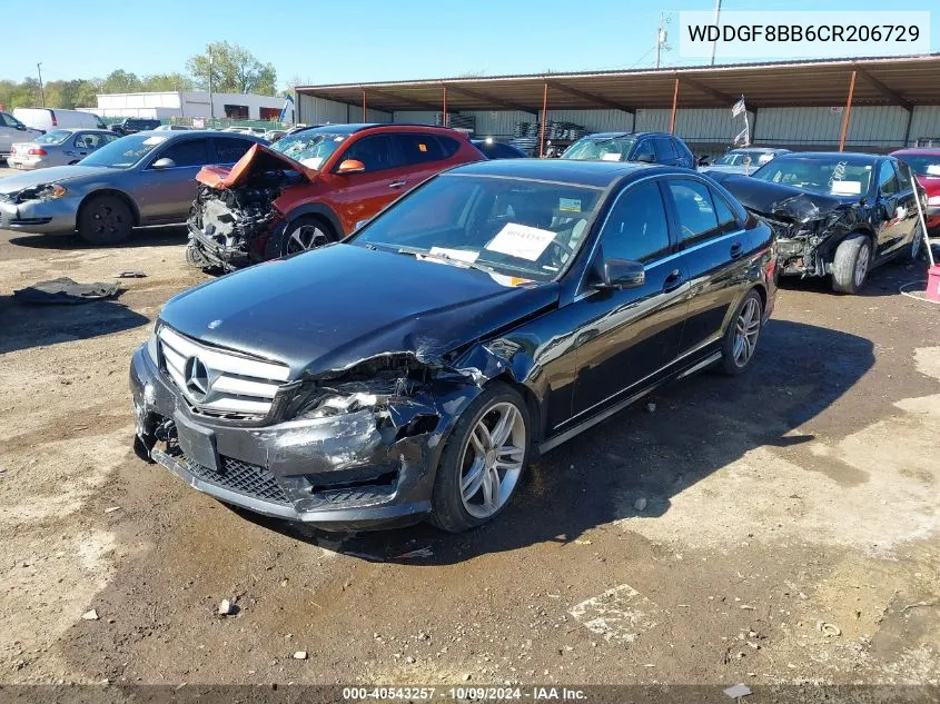 2012 Mercedes-Benz C 300 VIN: WDDGF8BB6CR206729 Lot: 40543257