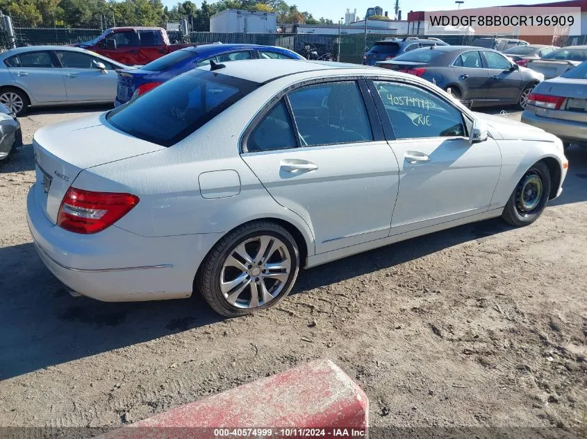 2012 Mercedes-Benz C 300 Luxury 4Matic/Sport 4Matic VIN: WDDGF8BB0CR196909 Lot: 40574999