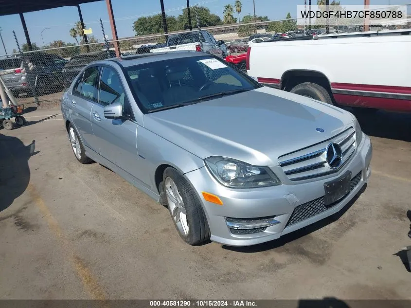 2012 Mercedes-Benz C 250 Luxury/Sport VIN: WDDGF4HB7CF850788 Lot: 40581290