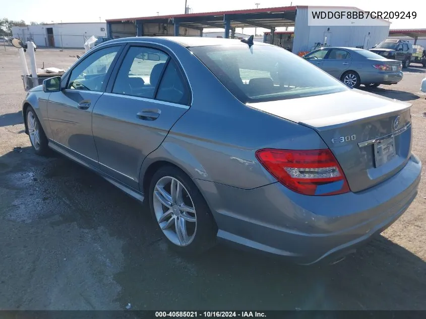 2012 Mercedes-Benz C 300 Luxury 4Matic/Sport 4Matic VIN: WDDGF8BB7CR209249 Lot: 40585021