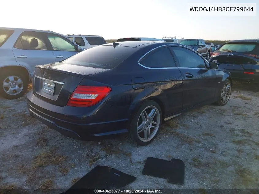 2012 Mercedes-Benz C 250 VIN: WDDGJ4HB3CF799644 Lot: 40623077