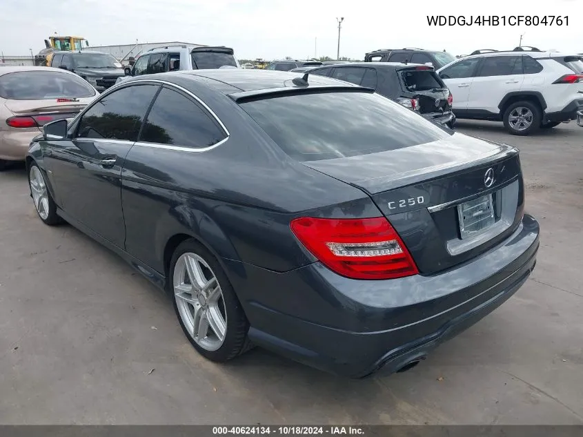 2012 Mercedes-Benz C 250 VIN: WDDGJ4HB1CF804761 Lot: 40624134