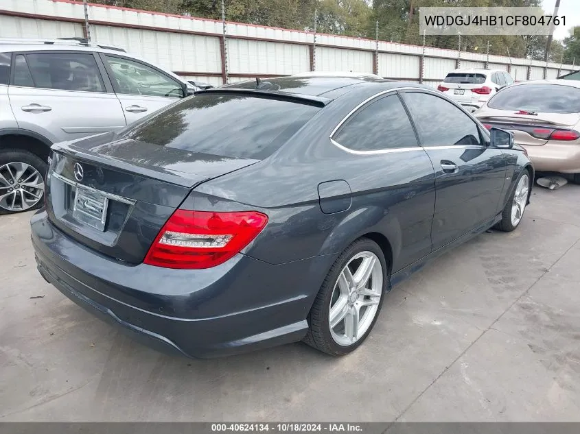 2012 Mercedes-Benz C 250 VIN: WDDGJ4HB1CF804761 Lot: 40624134