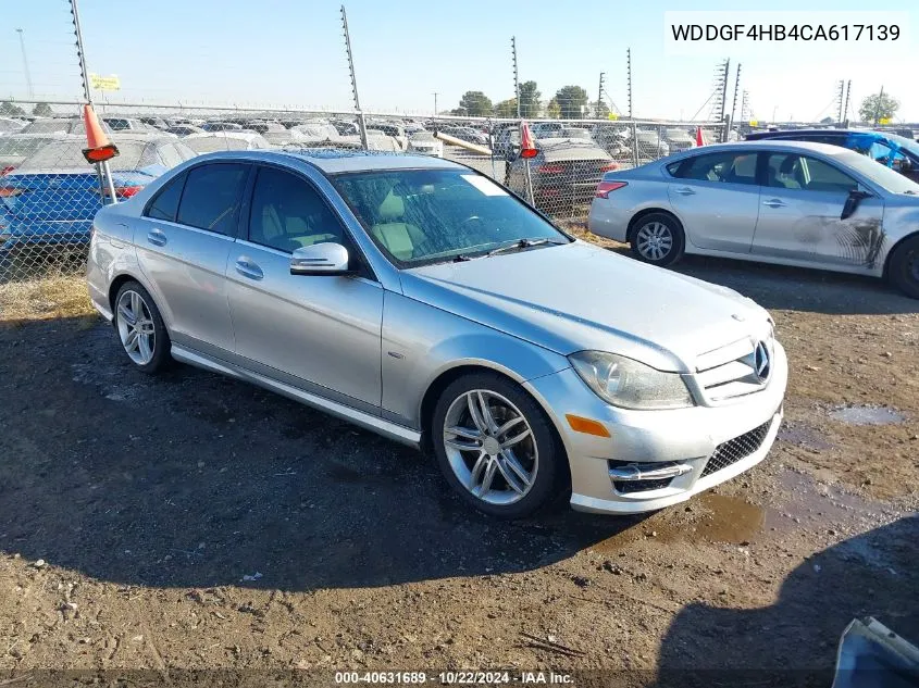 2012 Mercedes-Benz C 250 Luxury/Sport VIN: WDDGF4HB4CA617139 Lot: 40631689