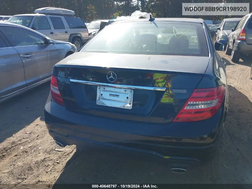 2012 Mercedes-Benz C 300 Luxury 4Matic/Sport 4Matic VIN: WDDGF8BB9CR198920 Lot: 40648797