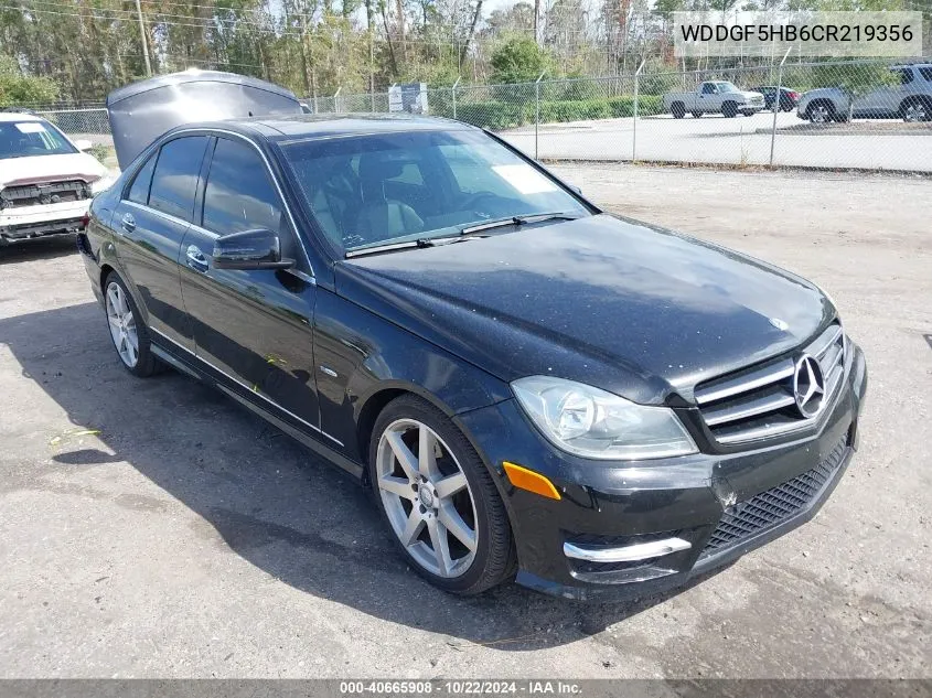 2012 Mercedes-Benz C 350 Sport VIN: WDDGF5HB6CR219356 Lot: 40665908