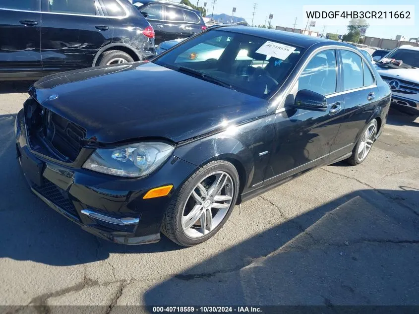 2012 Mercedes-Benz C 250 Luxury/Sport VIN: WDDGF4HB3CR211662 Lot: 40718559