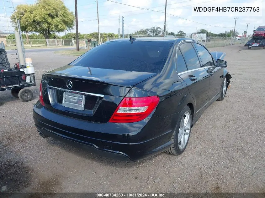 2012 Mercedes-Benz C 250 Luxury/Sport VIN: WDDGF4HB7CR237763 Lot: 40734250