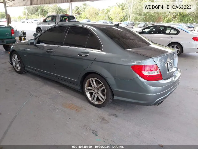 2012 Mercedes-Benz C 250 VIN: WDDGF4HB1CA632231 Lot: 40739160