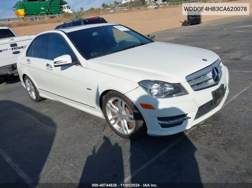 2012 Mercedes-Benz C 250 Luxury/Sport VIN: WDDGF4HB3CA620078 Lot: 40744838