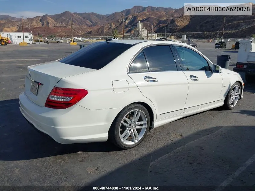 2012 Mercedes-Benz C 250 Luxury/Sport VIN: WDDGF4HB3CA620078 Lot: 40744838