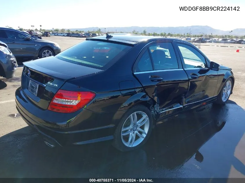 2012 Mercedes-Benz C 300 Luxury 4Matic/Sport 4Matic VIN: WDDGF8BB9CR224142 Lot: 40755371