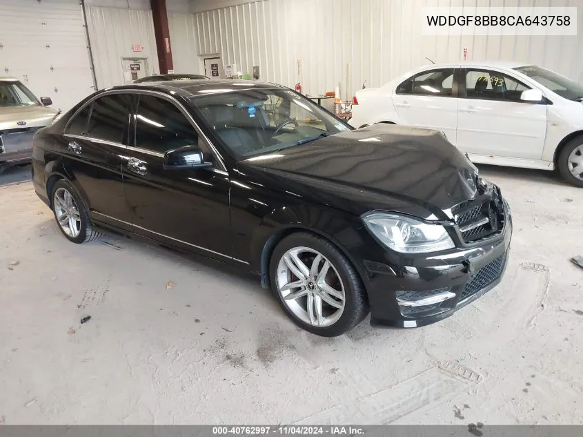 2012 Mercedes-Benz C 300 Luxury 4Matic/Sport 4Matic VIN: WDDGF8BB8CA643758 Lot: 40762997