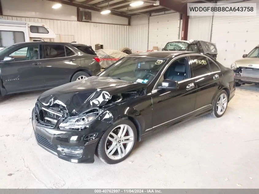 2012 Mercedes-Benz C 300 Luxury 4Matic/Sport 4Matic VIN: WDDGF8BB8CA643758 Lot: 40762997