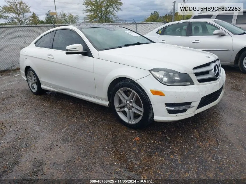 2012 Mercedes-Benz C 350 Sport VIN: WDDGJ5HB9CF822253 Lot: 40768425