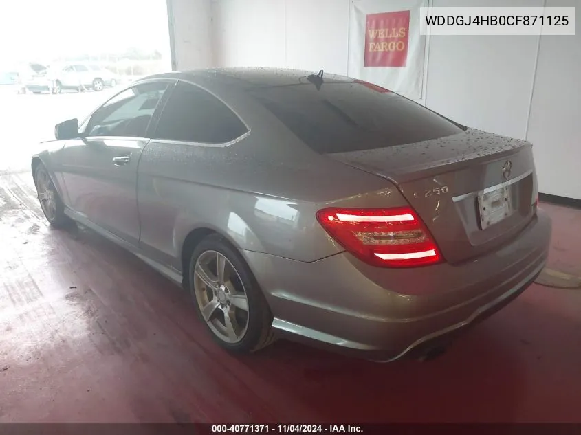 2012 Mercedes-Benz C 250 VIN: WDDGJ4HB0CF871125 Lot: 40771371