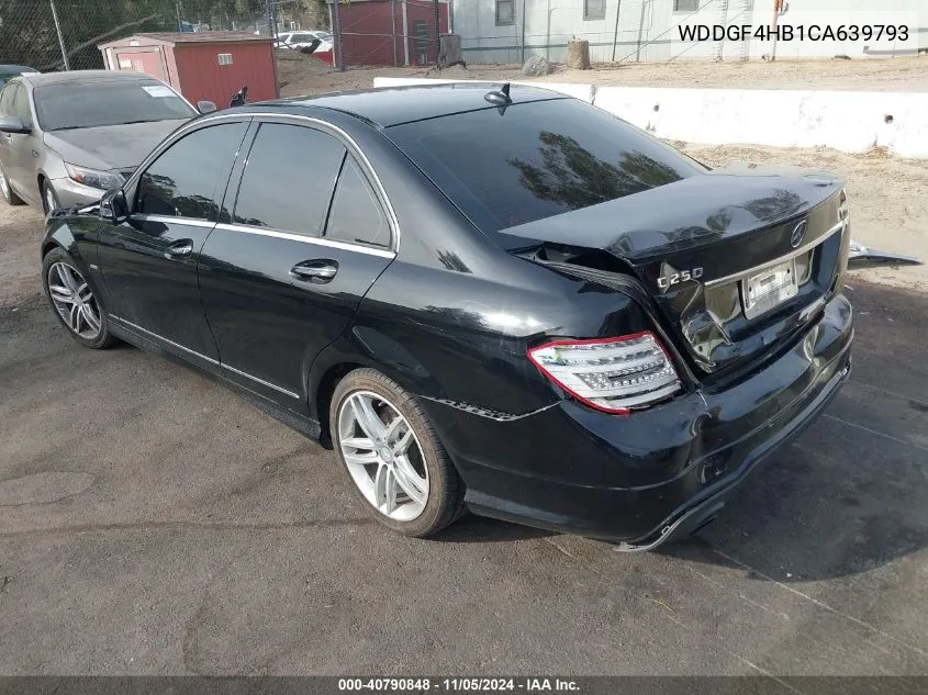 2012 Mercedes-Benz C 250 Luxury/Sport VIN: WDDGF4HB1CA639793 Lot: 40790848