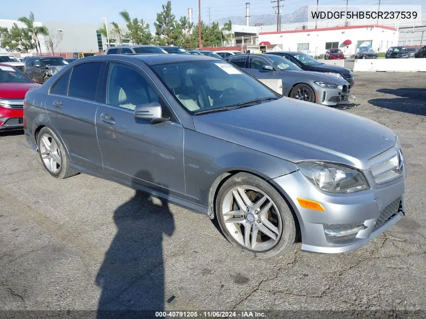 2012 Mercedes-Benz C 350 VIN: WDDGF5HB5CR237539 Lot: 40791205