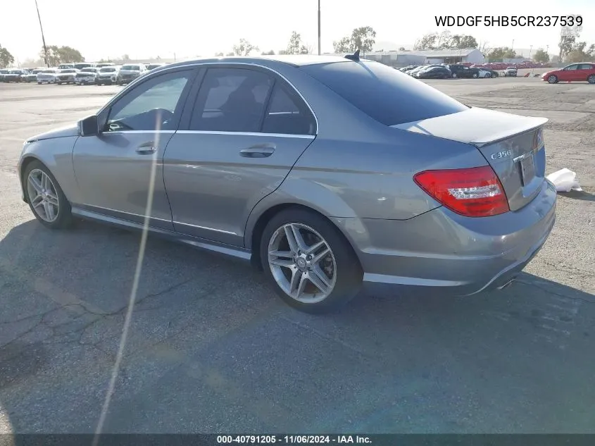 2012 Mercedes-Benz C 350 VIN: WDDGF5HB5CR237539 Lot: 40791205