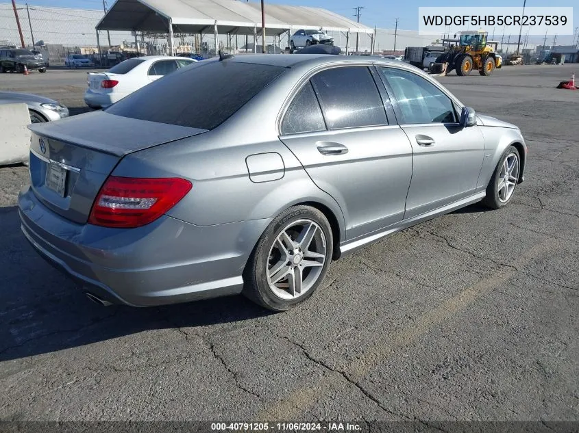 2012 Mercedes-Benz C 350 VIN: WDDGF5HB5CR237539 Lot: 40791205