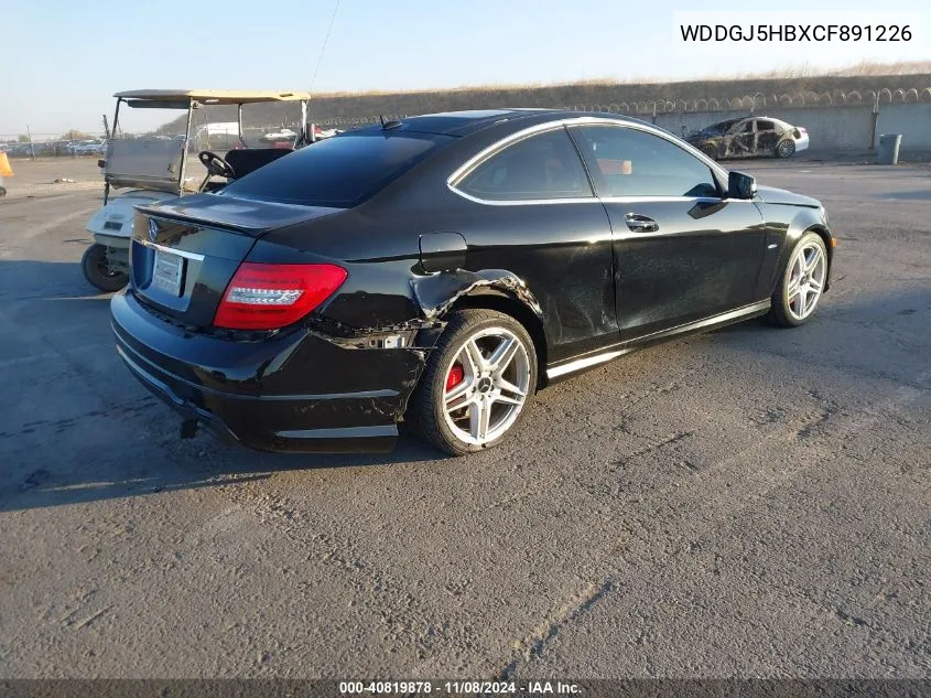 2012 Mercedes-Benz C 350 Sport VIN: WDDGJ5HBXCF891226 Lot: 40819878