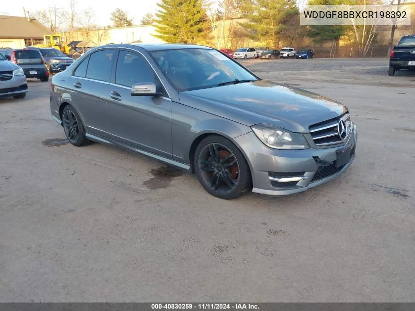 2012 Mercedes-Benz C 300 Luxury 4Matic/Sport 4Matic VIN: WDDGF8BBXCR198392 Lot: 40830259