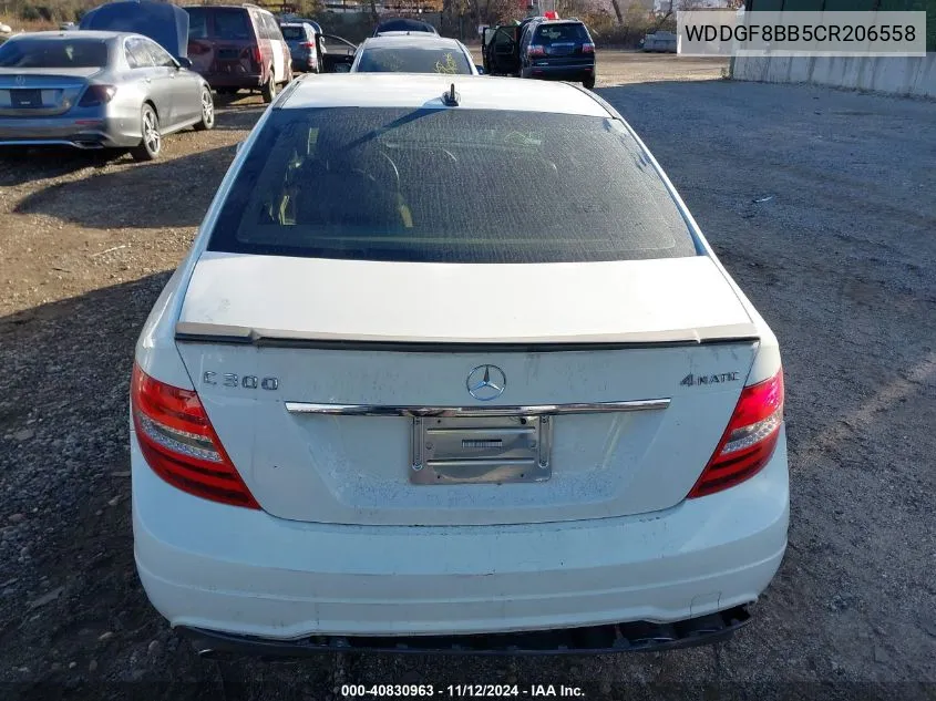 2012 Mercedes-Benz C 300 Luxury 4Matic/Sport 4Matic VIN: WDDGF8BB5CR206558 Lot: 40830963