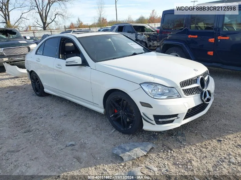 2012 Mercedes-Benz C 300 Luxury 4Matic/Sport 4Matic VIN: WDDGF8BB3CR212598 Lot: 40831682