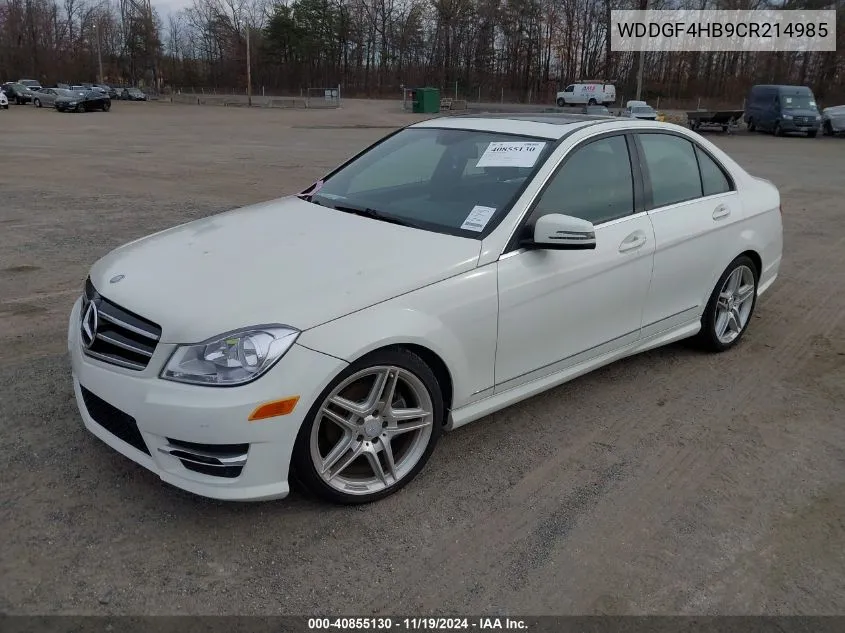 2012 Mercedes-Benz C 250 Luxury/Sport VIN: WDDGF4HB9CR214985 Lot: 40855130