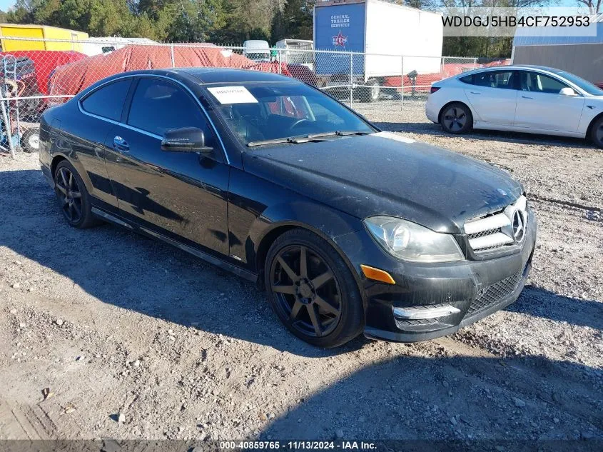 2012 Mercedes-Benz C 350 Sport VIN: WDDGJ5HB4CF752953 Lot: 40859765