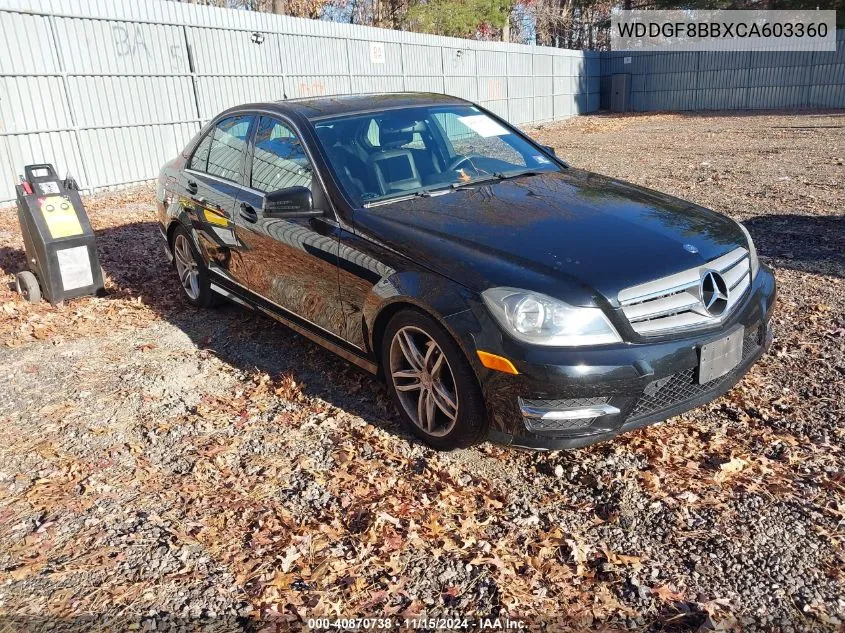 2012 Mercedes-Benz C 300 Luxury 4Matic/Sport 4Matic VIN: WDDGF8BBXCA603360 Lot: 40870738