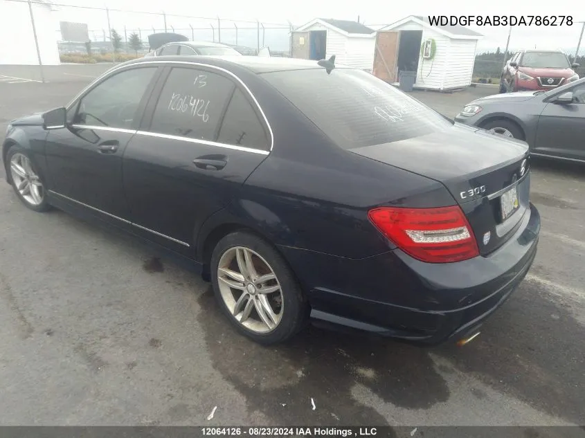 2013 Mercedes-Benz C 300 4Matic VIN: WDDGF8AB3DA786278 Lot: 12064126