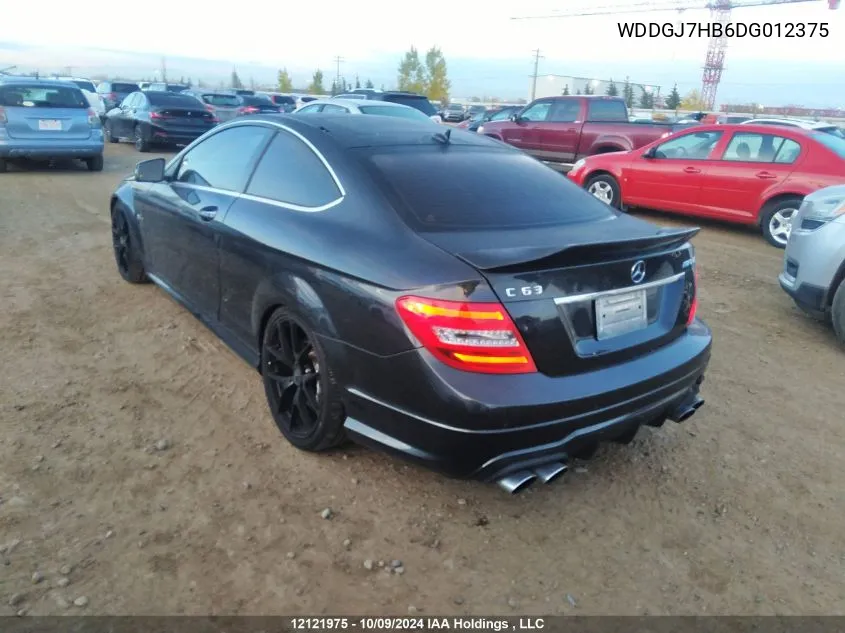 2013 Mercedes-Benz C 63 Amg VIN: WDDGJ7HB6DG012375 Lot: 12121975