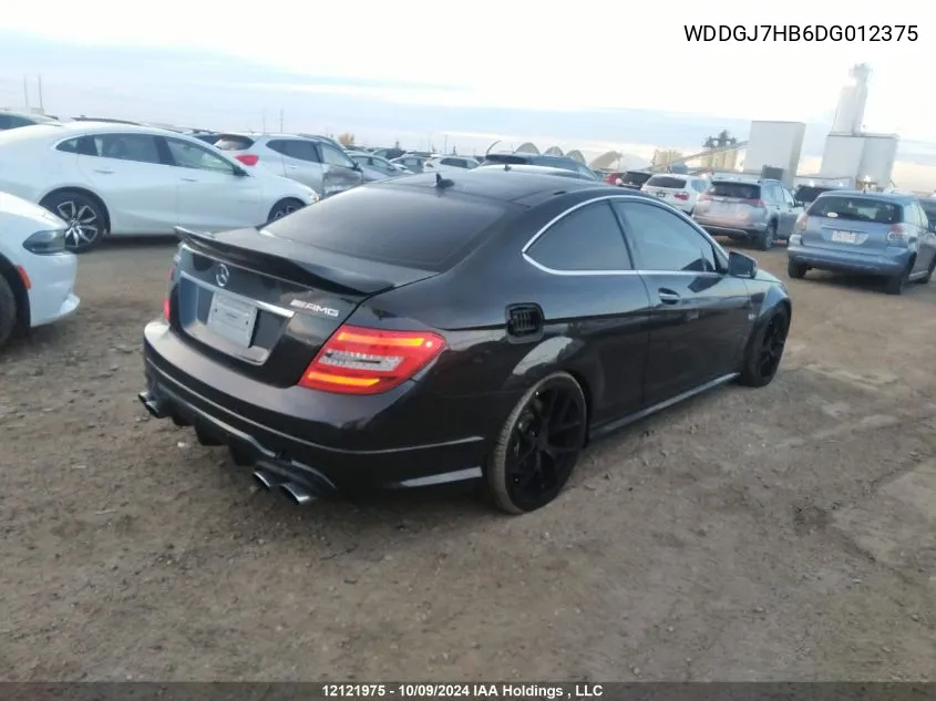 2013 Mercedes-Benz C 63 Amg VIN: WDDGJ7HB6DG012375 Lot: 12121975